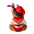 Load image into Gallery viewer, Teddy Bear Folk. Handmade Glass Christmas ornament.