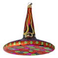 Load image into Gallery viewer, Magic Witch's Hat - Flaming Patterns. Handmade Glass Christmas ornament.