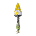 Load image into Gallery viewer, Yellow Mushroom with Brocade Dots. Handmade Glass Christmas ornament.