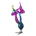 Load image into Gallery viewer, Mushrooms at a clip. Handmade Glass Christmas ornament.