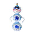 Load image into Gallery viewer, Snowman Shine. Handmade Glass Christmas ornament.