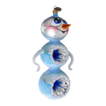 Load image into Gallery viewer, Snowman Shine. Handmade Glass Christmas ornament.