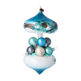 Load image into Gallery viewer, Carousel with Birds - Winter Grove. Handmade Glass Christmas ornament.