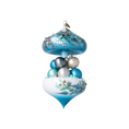 Load image into Gallery viewer, Carousel with Birds - Winter Grove. Handmade Glass Christmas ornament.