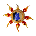 Load image into Gallery viewer, Sunshine with a spotlight. Handmade Glass Christmas ornament.
