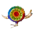 Load image into Gallery viewer, Colorful Snail. Handmade Glass Christmas ornament.