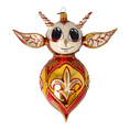 Load image into Gallery viewer, Red Fairy Tale Creature. Handmade Glass Christmas ornament.
