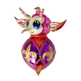 Load image into Gallery viewer, Pink Fantasy Devil. Handmade Glass Christmas ornament.