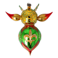 Load image into Gallery viewer, Devil Green Wizard. Handmade Glass Christmas ornament.
