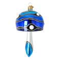 Load image into Gallery viewer, Glass Mushroom with Colorful Patterns. Handmade Glass Christmas ornament.