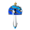 Load image into Gallery viewer, Glass Mushroom with Colorful Patterns. Handmade Glass Christmas ornament.