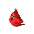 Load image into Gallery viewer, Cardinal of the Winter Garden. Handmade Glass Christmas ornament.
