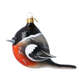 Load image into Gallery viewer, Winter Gil Bird. Handmade Glass Christmas ornament.