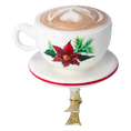 Load image into Gallery viewer, Christmas Cappuccino Cup. Handmade Glass Christmas ornament.