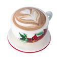Load image into Gallery viewer, Christmas Cappuccino Cup. Handmade Glass Christmas ornament.
