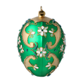 Load image into Gallery viewer, Egg Emerald Brilliance. Handmade Glass Christmas ornament.