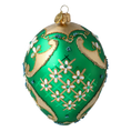 Load image into Gallery viewer, Egg Emerald Brilliance. Handmade Glass Christmas ornament.