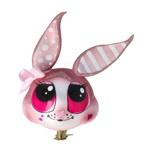 Fairy Tale Hare. Handmade Glass Christmas ornament.