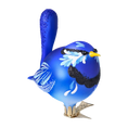 Load image into Gallery viewer, Bird - Blue in the Garden. Handmade Glass Christmas ornament.