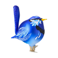 Load image into Gallery viewer, Bird - Blue in the Garden. Handmade Glass Christmas ornament.