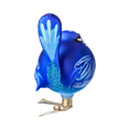 Load image into Gallery viewer, Bird - Blue in the Garden. Handmade Glass Christmas ornament.