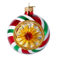Load image into Gallery viewer, Candy ball with spotlight. Handmade Glass Christmas ornament.