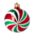 Load image into Gallery viewer, Candy ball with spotlight. Handmade Glass Christmas ornament.