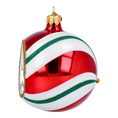 Load image into Gallery viewer, Candy Lollipop with Spotlight. Handmade Glass Christmas ornament.
