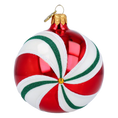 Load image into Gallery viewer, Candy Lollipop with Spotlight. Handmade Glass Christmas ornament.