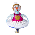 Load image into Gallery viewer, Snowman on a slide. Handmade Glass Christmas ornament.
