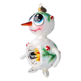 Load image into Gallery viewer, Snowman Reflex. Handmade Glass Christmas ornament.