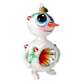 Load image into Gallery viewer, Snowman Reflex. Handmade Glass Christmas ornament.