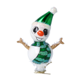 Load image into Gallery viewer, Snowman Friend. Handmade Glass Christmas ornament.