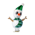 Load image into Gallery viewer, Snowman Friend. Handmade Glass Christmas ornament.