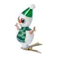 Load image into Gallery viewer, Snowman Friend. Handmade Glass Christmas ornament.