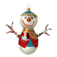 Load image into Gallery viewer, Snowman Winter Smile. Handmade Glass Christmas ornament.