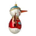 Load image into Gallery viewer, Snowman Winter Smile. Handmade Glass Christmas ornament.