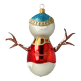 Load image into Gallery viewer, Snowman Winter Smile. Handmade Glass Christmas ornament.