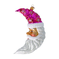 Load image into Gallery viewer, Santa Claus in the Pink Sky. Handmade Glass Christmas ornament.