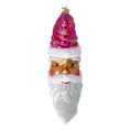 Load image into Gallery viewer, Santa Claus in the Pink Sky. Handmade Glass Christmas ornament.