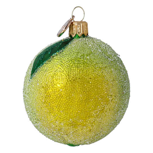 Hand Painted Glass Ornament - Lime. Handmade Glass Christmas ornament.