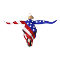 Load image into Gallery viewer, Patriotic Buffalo - American Decoration. Handmade Glass Christmas ornament.