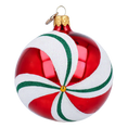 Load image into Gallery viewer, Candy with Spotlight. Handmade Glass Christmas ornament.