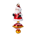 Load image into Gallery viewer, Ornament Merry Santa Claus on a spinning wheel. Handmade Glass Christmas ornament.
