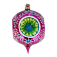 Load image into Gallery viewer, Headlights -Fuchsia skylight. Handmade Glass Christmas ornament.