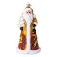 Load image into Gallery viewer, Thanksgiving Santa Claus. Handmade Glass Christmas ornament.