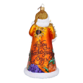 Load image into Gallery viewer, Thanksgiving Santa Claus. Handmade Glass Christmas ornament.