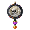 Load image into Gallery viewer, Drop - Skull - Dancing Shadows. Handmade Glass Christmas ornament.