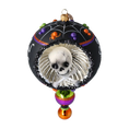 Load image into Gallery viewer, Drop - Skull - Dancing Shadows. Handmade Glass Christmas ornament.