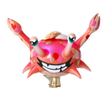 Load image into Gallery viewer, Happy Crab. Handmade Glass Christmas ornament.